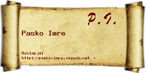 Pasko Imre névjegykártya